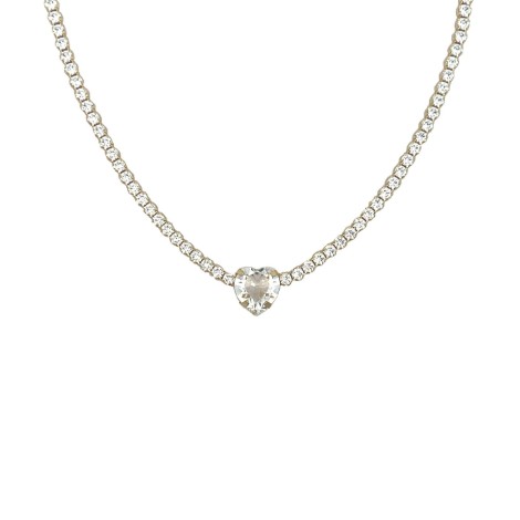 Collana Tennis Argento Zirconi Bianchi