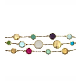 Bracciale Argento Dorato e Pietre Colorate