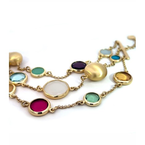Bracciale Argento Dorato e Pietre Colorate