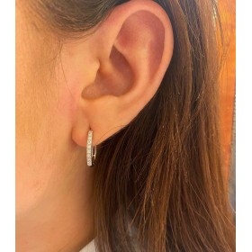 Orecchini Semi Cerchio Oro Bianco 18kt e Diamanti