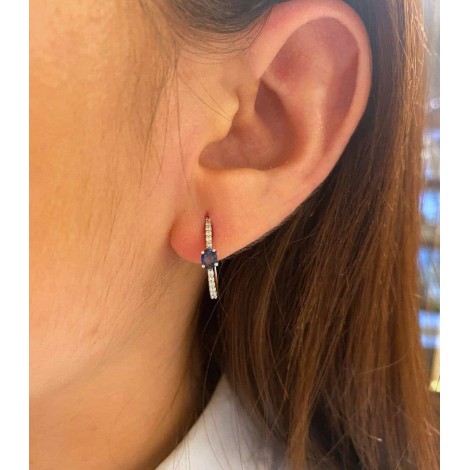 Orecchini Zaffiro Oro Bianco 18kt Diamanti