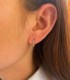 Orecchini Mini Cerchio Oro Bianco 9kt E Diamanti
