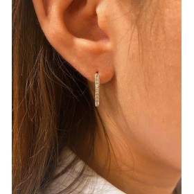 Orecchini Semi Cerchio Oro Bianco e Diamanti