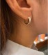 Orecchini Cerchio Oro Giallo 18kt e Diamanti Bianchi