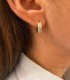 Orecchini Cerchio Oro Giallo 18kt e Diamanti Bianchi