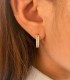 Orecchini Cerchio Oro Bianco 18kt e Diamanti Bianchi