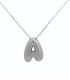 Collana Lettera Bombata Argento Zirconi Bianchi