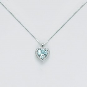 Collana Donna Miluna cuore diamanti e acquamarina CLD4213