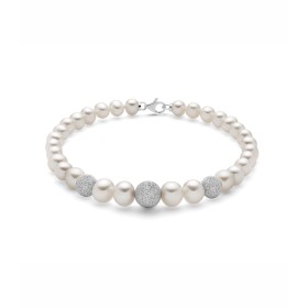Bracciale Miluna Filo Di Perle Oro Bianco 18 kt PBR3671