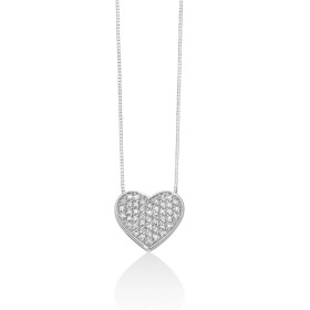 Collana Cuore Miluna Oro Bianco 18kt e Pavé Diamanti CLD4920
