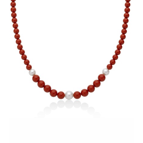 Collana Miluna Pasta di Corallo e Perle PCL6694