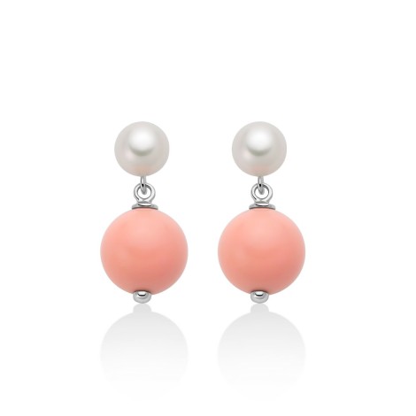Orecchini Miluna Perle Pasta di Corallo Rosa PER2819