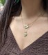 Collana Lettera Bombata Argento Dorato Zirconi Bianchi