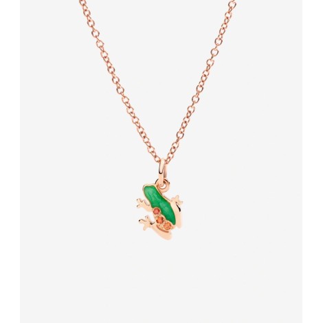 Charm Dodo Rana Oro Rosa Smalto e Zaffiri