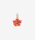 Charm Dodo Fiore Ibisco Oro Rosa e Smalto