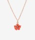 Charm Dodo Fiore Ibisco Oro Rosa e Smalto