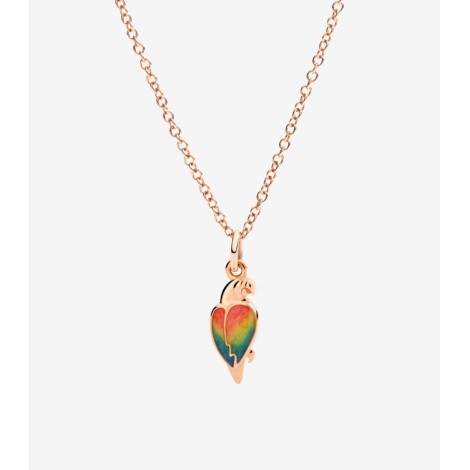 Charm Dodo Pappagallo Oro Rosa e Smalto