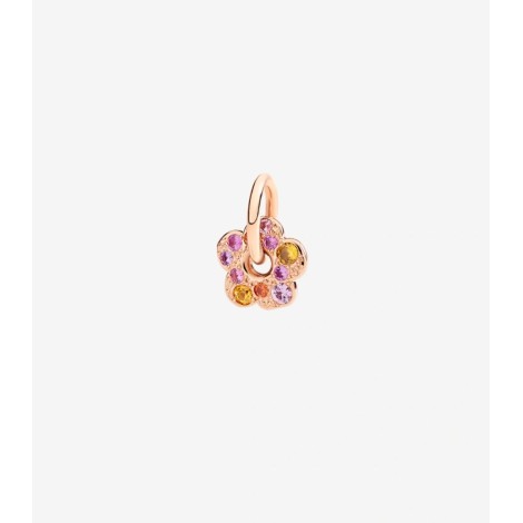 Charm Dodo Fiore Oro Rosa e Zaffiri