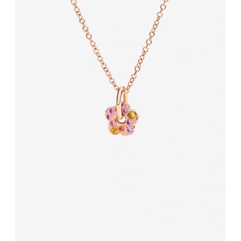 Charm Dodo Fiore Oro Rosa e Zaffiri