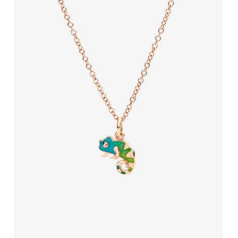 Charm Dodo Camaleonte Oro Rosa e Smalto