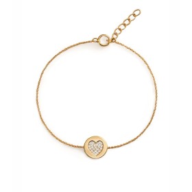 Bracciale Oro Giallo 9kt Tondo Cuore Pavè