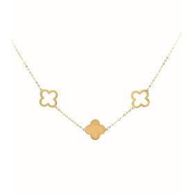 Collana Tre Quadrifogli Oro Giallo 9kt