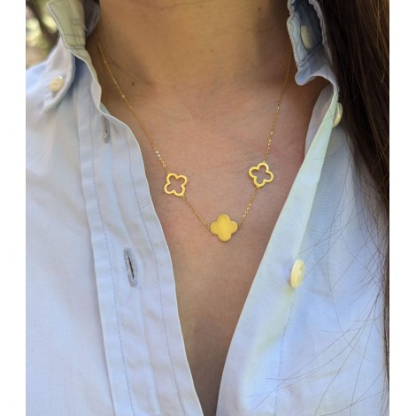Collana Quadrifogli Oro Giallo 9kt