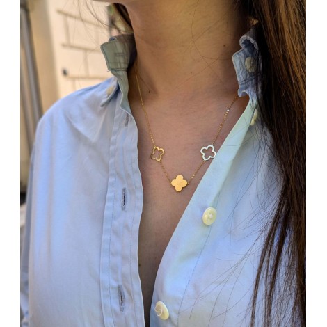Collana Quadrifogli Oro Giallo 9kt