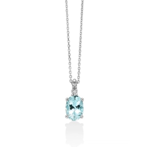 Collana Miluna Acquamarina Ovale e Diamanti CLD4732