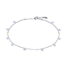 Cavigliera Donna Argento Zirconi Pendenti