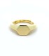 Anello Sigillo Argento Dorato Esagonale