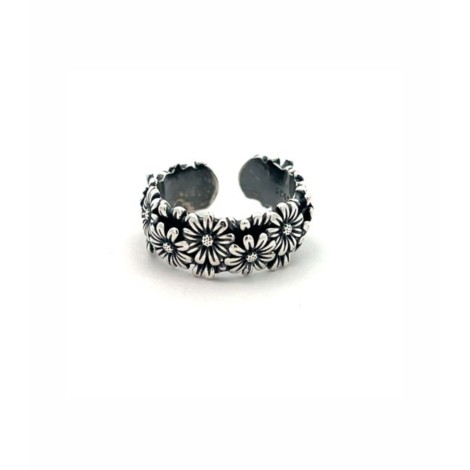 Anello Aperto Argento Fiori
