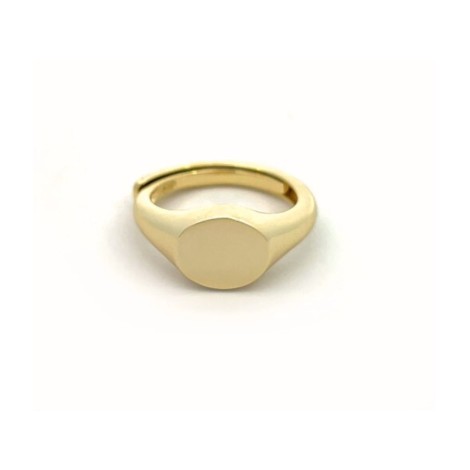 Anello Sigillo Argento Dorato Ovale
