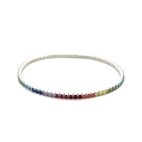 Bracciale Tennis Argento e Zirconi Colorati