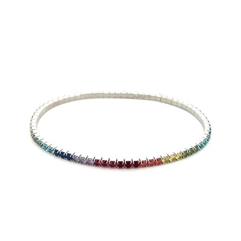 Bracciale Tennis Argento e Zirconi Colorati