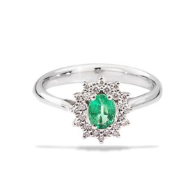 Anello Recarlo Smeraldo e Diamanti Camelia R77CC001/SM