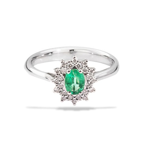 Anello Recarlo Smeraldo e Diamanti Camelia R77CC001/SM