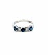 Anello Oro Bianco 18kt Zaffiro e Due Diamanti F VS