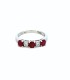 Anello Oro Bianco 18kt Rubino e Due Diamanti F VS