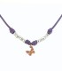 Collana Dodo Farfalla Oro Rosa e Granelli Argento