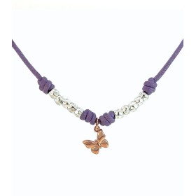 Collana Dodo Farfalla Oro Rosa e Granelli Argento
