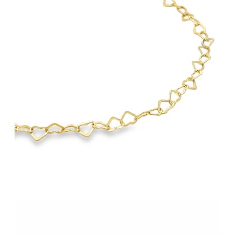 Cavigliera Cuori Argento Dorato