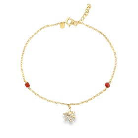 Cavigliera Corallo Argento Dorato