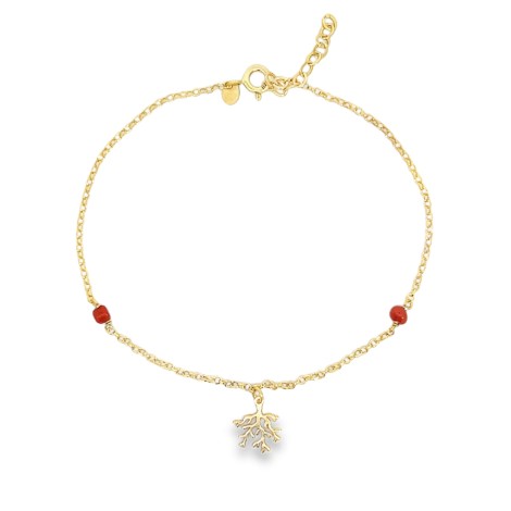 Cavigliera Corallo Argento Dorato