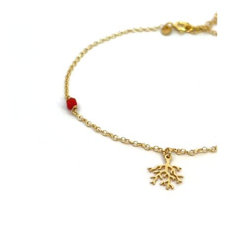 Cavigliera Corallo Argento Dorato