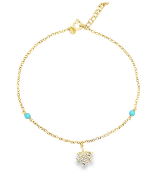 Cavigliera Donna SilberDream Foglie In Argento 925: Doppia Giro, Regolabile 25-28 Cm, SDF5045J