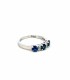 Anello Zaffiro e Quattro Diamanti F VS in Oro Bianco 18kt