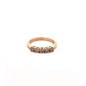 Anello Cinque Diamanti Brown 0,47 ct G SI in Oro Rosa 18kt