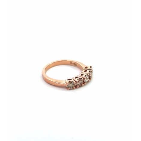 Anello Cinque Diamanti Brown 0,47 ct G SI in Oro Rosa 18kt