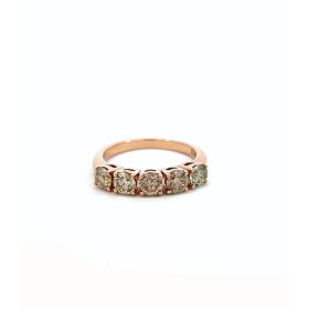 Anello Cinque Diamanti Brown 1,5 ct G SI in Oro Rosa 18kt